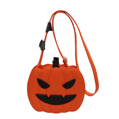 Halloween funny pumpkin bag fashion contrast color personality creative trend shoulder bag cartoon crossbody bag