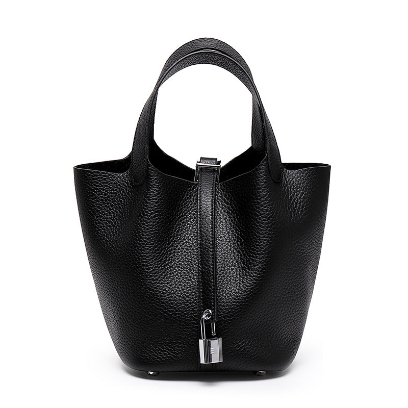 Head layer cowhide bucket bag women's leather high-end handbag