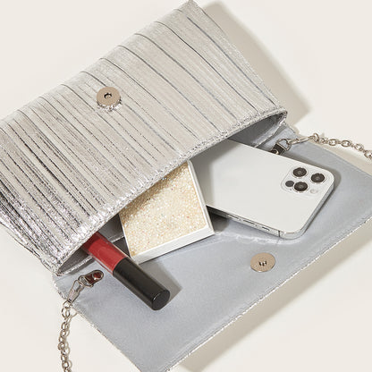 Fashion Evening Bag Metallic Shiny Clutch Simple Versatile Evening Bag Women's Bag