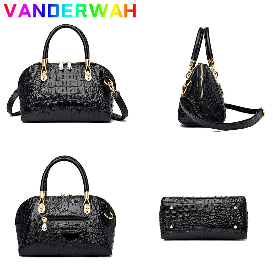 Luxury Designer Ladies Handbag Crocodile Pattern Women Tote Oblique Bag European and American Style Messenger Shoulder Large