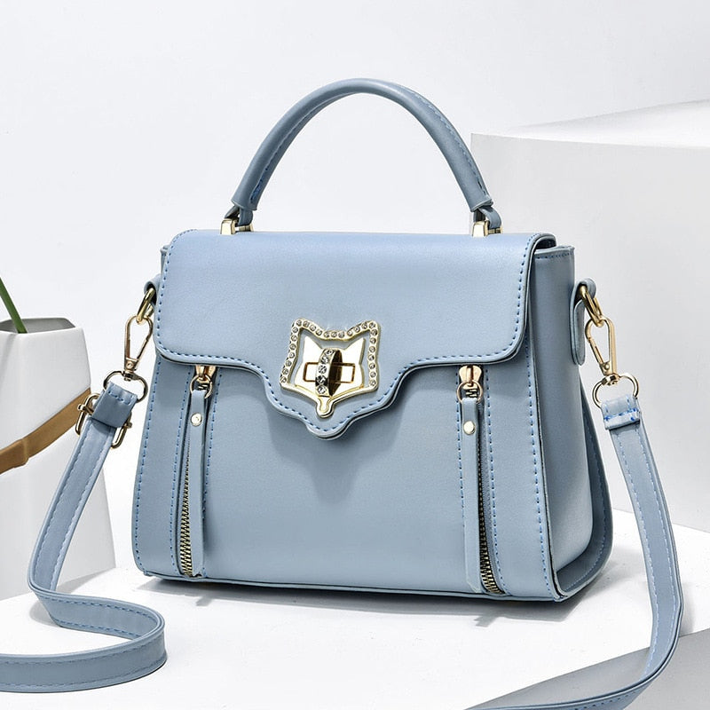 Luxury Leather Ladies Bags Fashion Rhinestones Commuter Handbag Ladies One-shoulder Messenger Bag Famous Tote Bag Sac A Main