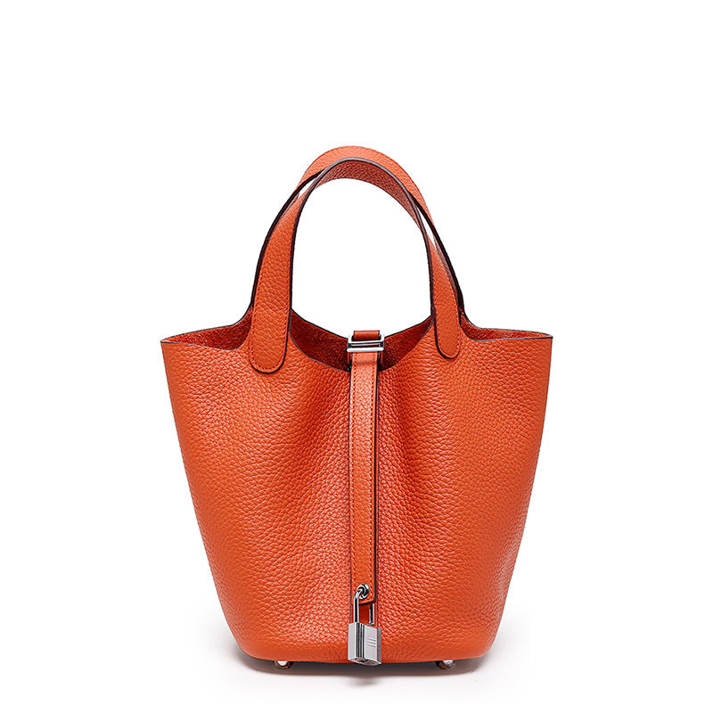 Head layer cowhide bucket bag women's leather high-end handbag