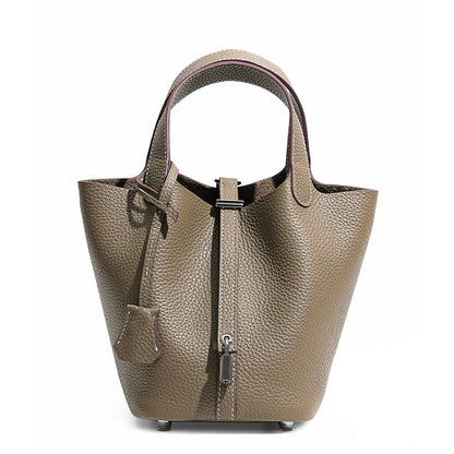 Head layer cowhide bucket bag women's leather high-end handbag