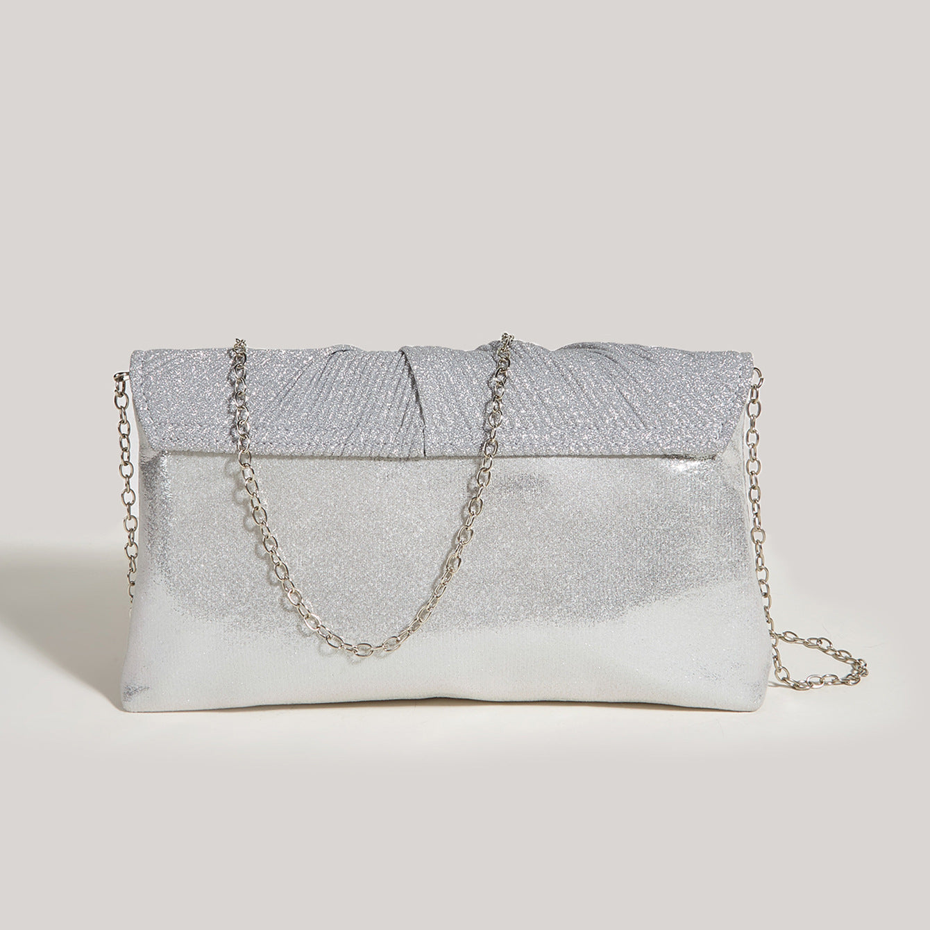 Fashion Dress Evening Bag High-End Temperament Evening Bag Pleated Shiny Clutch Bag Women's Bag