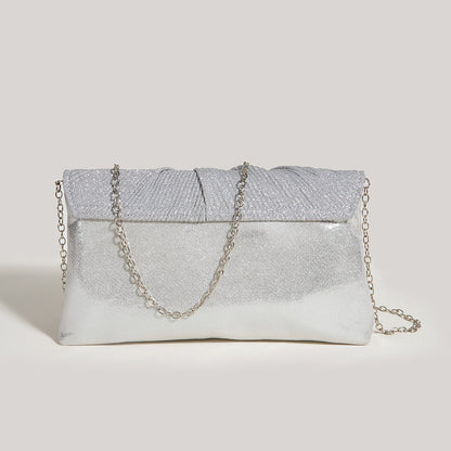 Fashion Dress Evening Bag High-End Temperament Evening Bag Pleated Shiny Clutch Bag Women's Bag