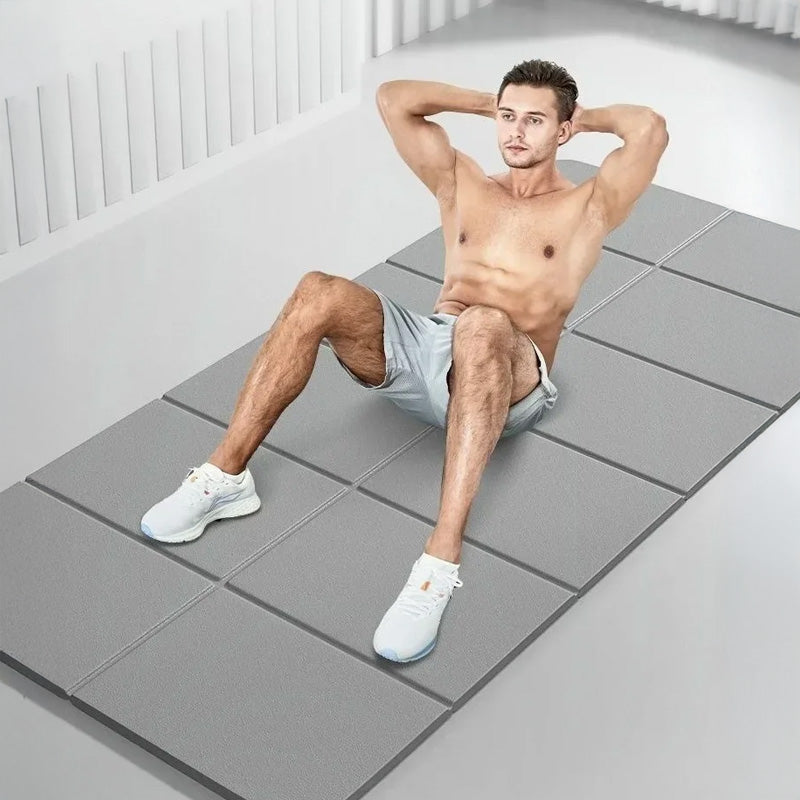 Foldable eco-friendly TPE yoga mat: double-sided, non-slip, for travel, exercise, Pilates & floor workouts