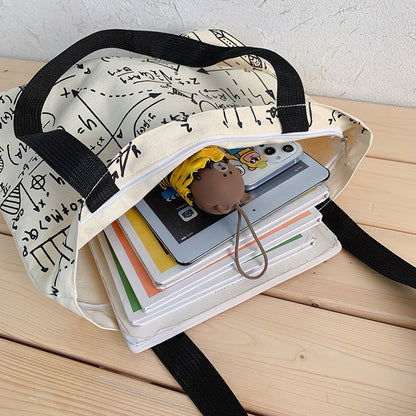 Personalized Graffiti Canvas Bag Large Capacity Casual Fashion All-Match Shopping Tote Bag Ins Fresh And Sweet Shoulder Bag