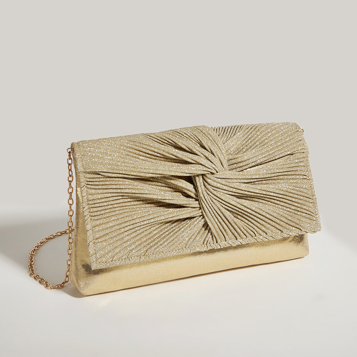 Fashion Dress Evening Bag High-End Temperament Evening Bag Pleated Shiny Clutch Bag Women's Bag