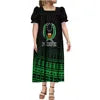 Custom Big Size Pohnpei Micronesia Dresses Micronesian Mumu Purple Summer Puff Short Sleeve Puffy Long Loose Casual Ladies Dress