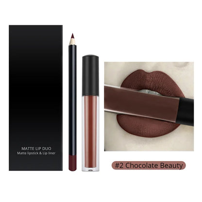 SENKA Private Label Matte Liquid Lipstick + Lip Liner Pens Set Waterproof No Stickiness Long Wear Lip Gloss Make up Gift Set