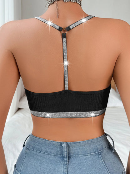 Women Sexy Camisoles Backless Tanks Lace Mesh Brassiere Female Ribbed Women Bras Fashion Breathable Women Underwear Lingerie