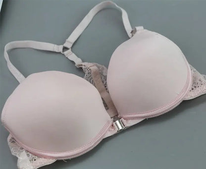 New Fashion Bralette Sexy Lingerie Seamless Push Up Bra Sets Front Closure Candy Color Underwear Women Small Size Brassiere