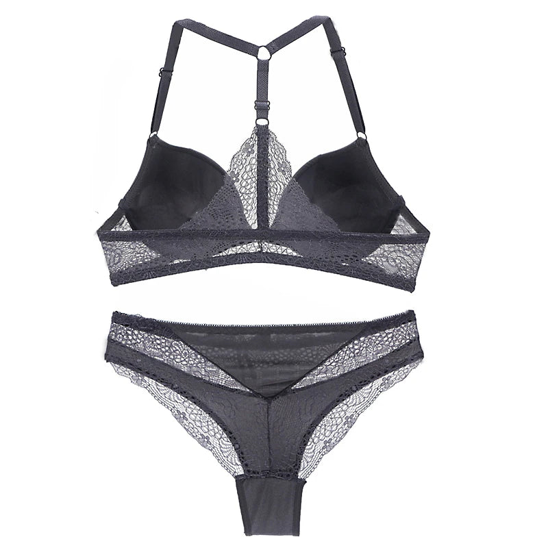 New Fashion Bralette Sexy Lingerie Seamless Push Up Bra Sets Front Closure Candy Color Underwear Women Small Size Brassiere