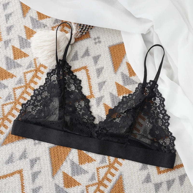 1 Pcs Sexy Bra For Woman Lace Thin Underwear Female Unlined Transparent Bras For Women Lace Sexy Lingerie Bralette 2022