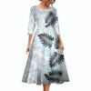New Fashion Samoa Hawaii Tapa Fabric Custom Polynesian Tribal Dress Women Large Size O Neck Casual Maxi Formal Dress