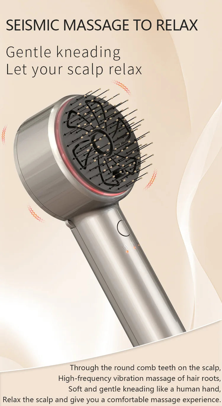 1-Year Household Car Microcurrent Electric Massage Hair Comb Cross-Border Spot Pure English LED USB Vibrating Hair Straightener