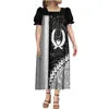 Custom Big Size Pohnpei Micronesia Dresses Micronesian Mumu Purple Summer Puff Short Sleeve Puffy Long Loose Casual Ladies Dress
