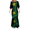 Islands Style Hawaiian Floral Printed Ladies Mermaid Dress Summer Custom Polynesian Ethnic Clothing Red Plus Size Fishtail Dress