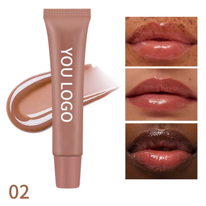 No logo Vegan Formulation Materials Color Changing Base Lip Glow Oil Hydrating High-shine Lip Plumping Gloss Private Label