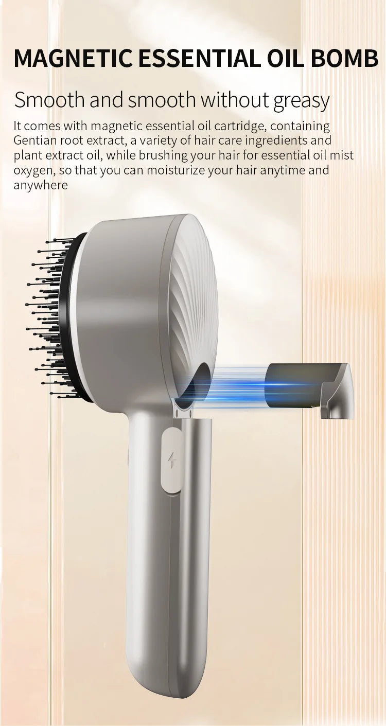 1-Year Household Car Microcurrent Electric Massage Hair Comb Cross-Border Spot Pure English LED USB Vibrating Hair Straightener