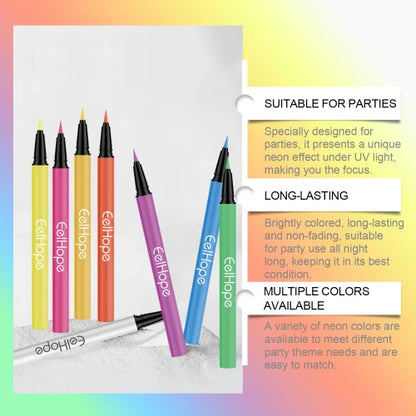 Eelhope Party Neon Liquid Eyeliner (Blue) Is Smooth Flowing Long-Lasting And Easy To Apply  Making It Perfect For