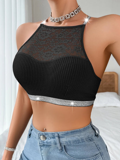 Women Sexy Camisoles Backless Tanks Lace Mesh Brassiere Female Ribbed Women Bras Fashion Breathable Women Underwear Lingerie