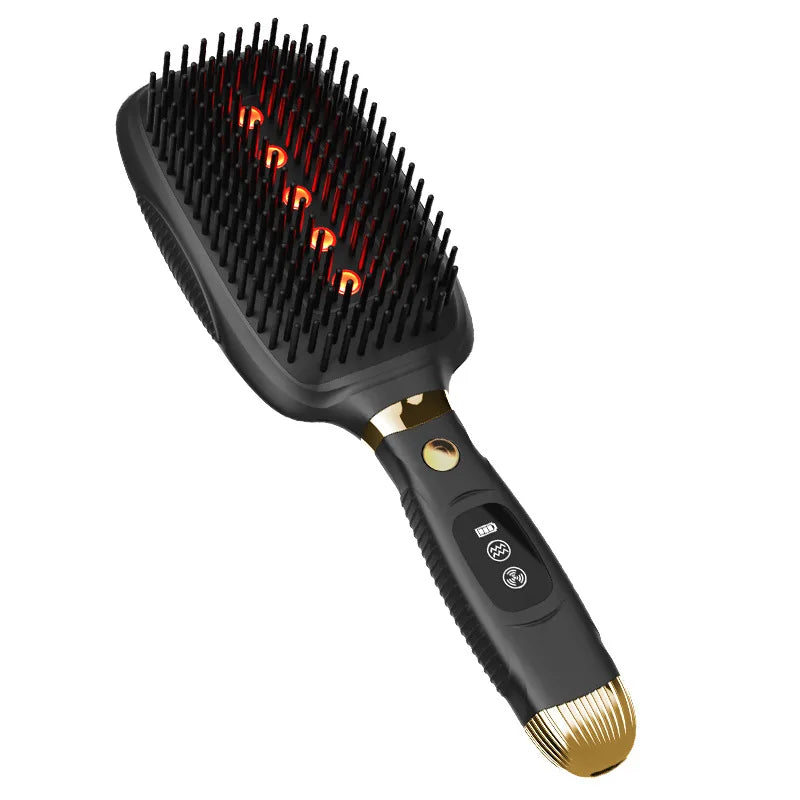 1-Year Household Car Microcurrent Electric Massage Hair Comb Cross-Border Spot Pure English LED USB Vibrating Hair Straightener