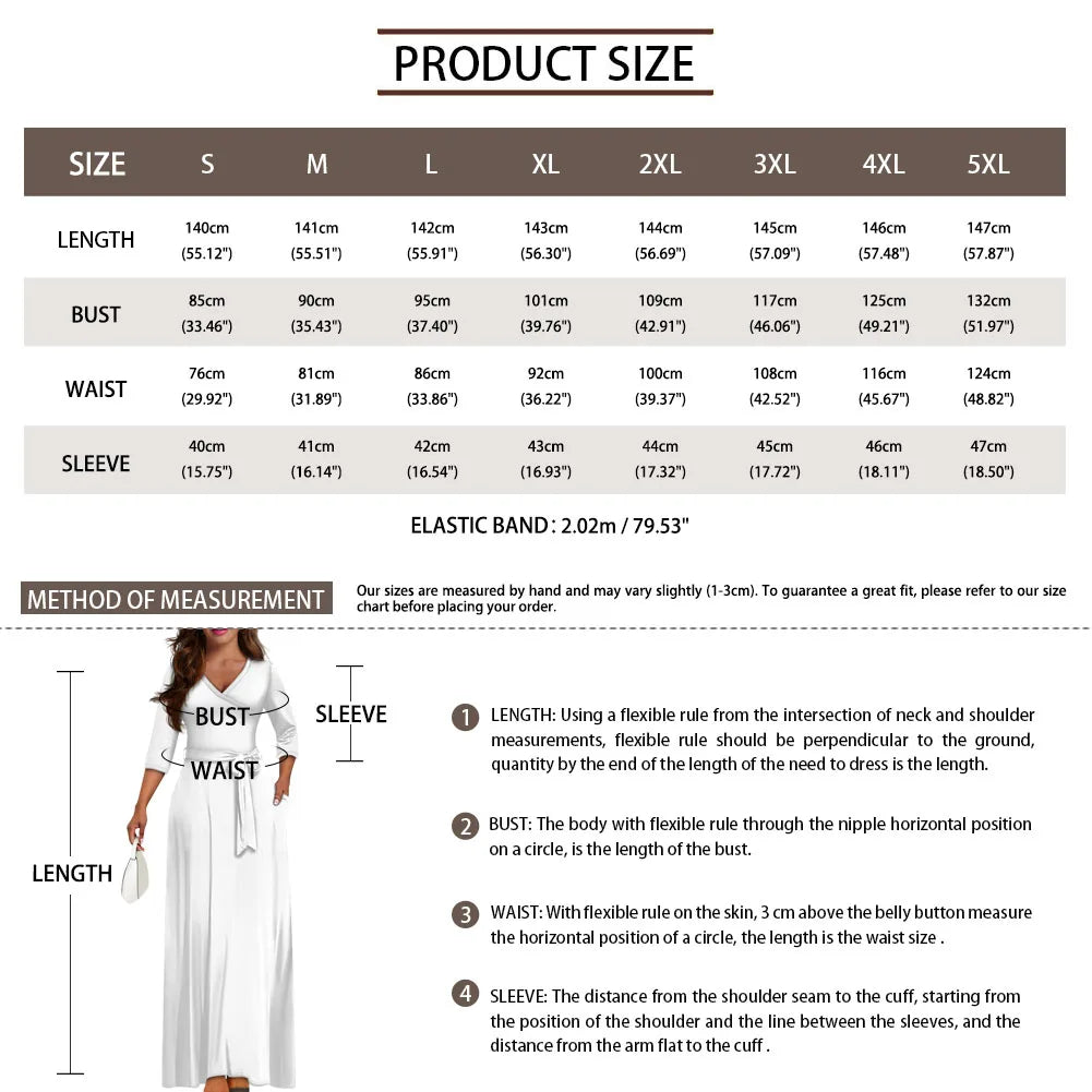 Luxury Marshall Islands Pattern Long Dress for Women Casual 3/4 Sleeve Dresses Maxi Dress Empire Waist Loose with Belt Wholesale