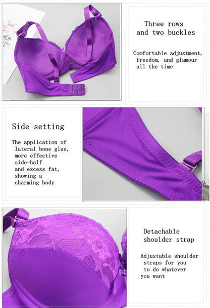 2025 New Sexy Bras Set Embroidered Lace Push Up 2 Piece Underwear For Women Plus Size White Black Beige Blue Red Purple Lingerie