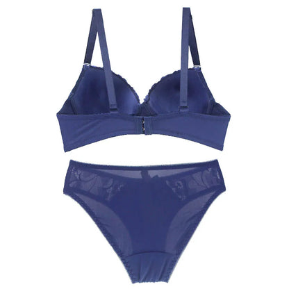 2025 New Sexy Bras Set Embroidered Lace Push Up 2 Piece Underwear For Women Plus Size White Black Beige Blue Red Purple Lingerie