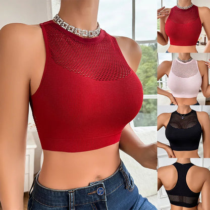 Women Sexy Camisoles Backless Tanks Lace Mesh Brassiere Female Ribbed Women Bras Fashion Breathable Women Underwear Lingerie