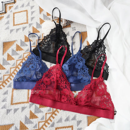 1 Pcs Sexy Bra For Woman Lace Thin Underwear Female Unlined Transparent Bras For Women Lace Sexy Lingerie Bralette 2022