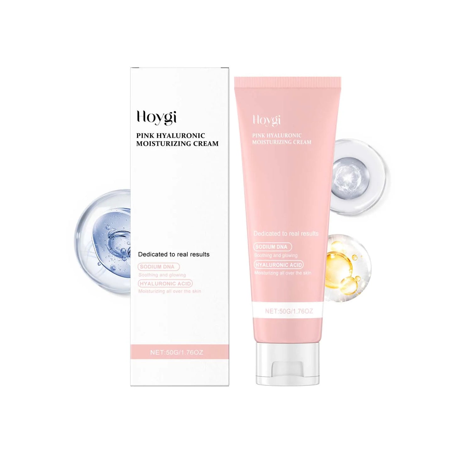 Hoygi 50ml Vegan Facial Skin Gloss Care Cream Gentle Hyaluronic Acid Moisturizer Hydrating Nourishing Brightening Ingredients