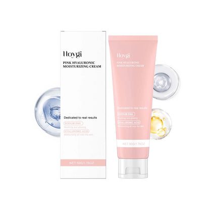 Hoygi 50ml Vegan Facial Skin Gloss Care Cream Gentle Hyaluronic Acid Moisturizer Hydrating Nourishing Brightening Ingredients