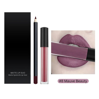 SENKA Private Label Matte Liquid Lipstick + Lip Liner Pens Set Waterproof No Stickiness Long Wear Lip Gloss Make up Gift Set
