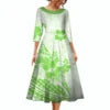 New Fashion Samoa Hawaii Tapa Fabric Custom Polynesian Tribal Dress Women Large Size O Neck Casual Maxi Formal Dress