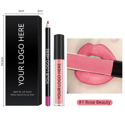 SENKA Private Label Matte Liquid Lipstick + Lip Liner Pens Set Waterproof No Stickiness Long Wear Lip Gloss Make up Gift Set