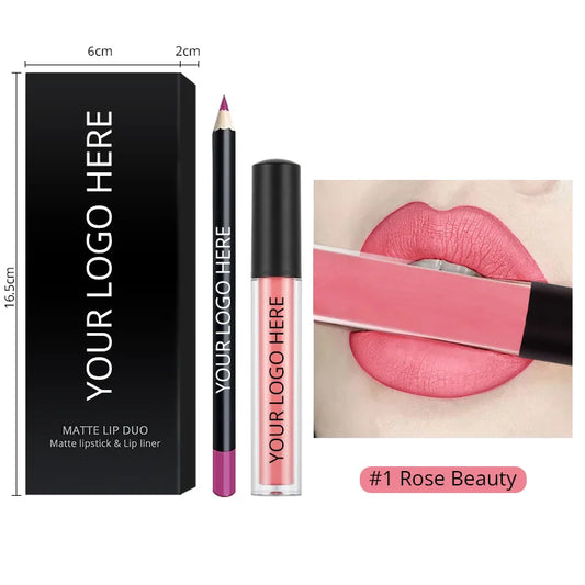 SENKA Private Label Matte Liquid Lipstick + Lip Liner Pens Set Waterproof No Stickiness Long Wear Lip Gloss Make up Gift Set