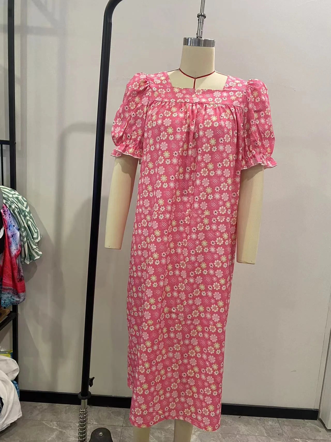 Custom Big Size Pohnpei Micronesia Dresses Micronesian Mumu Purple Summer Puff Short Sleeve Puffy Long Loose Casual Ladies Dress