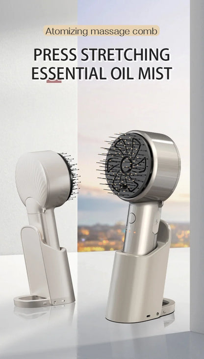 1-Year Household Car Microcurrent Electric Massage Hair Comb Cross-Border Spot Pure English LED USB Vibrating Hair Straightener