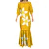 Islands Style Hawaiian Floral Printed Ladies Mermaid Dress Summer Custom Polynesian Ethnic Clothing Red Plus Size Fishtail Dress