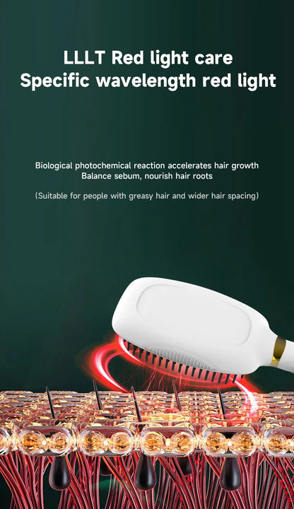 1-Year Household Car Microcurrent Electric Massage Hair Comb Cross-Border Spot Pure English LED USB Vibrating Hair Straightener