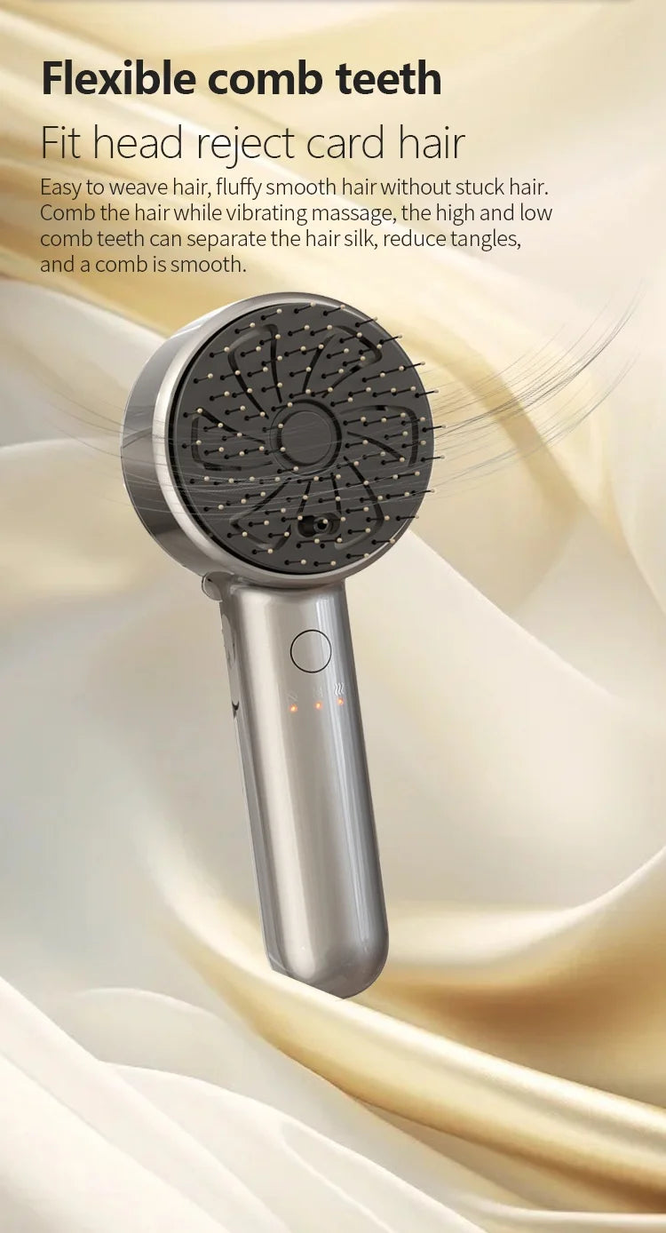 1-Year Household Car Microcurrent Electric Massage Hair Comb Cross-Border Spot Pure English LED USB Vibrating Hair Straightener