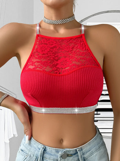 Women Sexy Camisoles Backless Tanks Lace Mesh Brassiere Female Ribbed Women Bras Fashion Breathable Women Underwear Lingerie