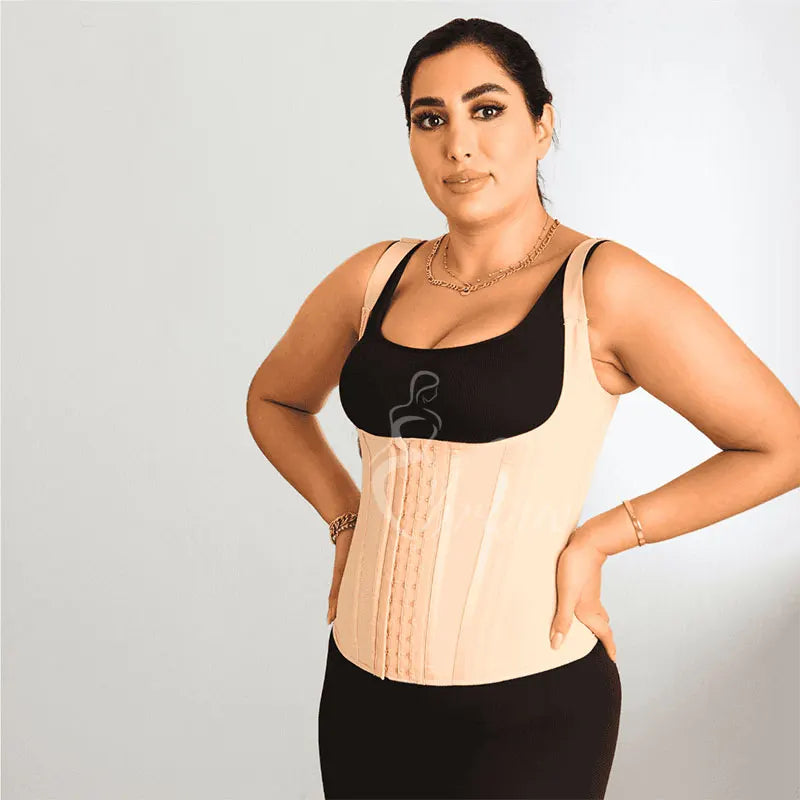 Waist and Back Sculpting Corset with 17 Inner Supports Lined with Hot Women Firm Tummy Control Body Shapers Slimming Full Slip