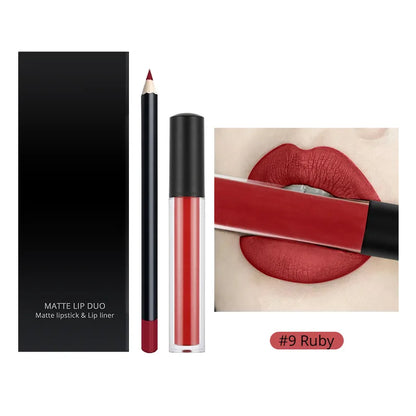 SENKA Private Label Matte Liquid Lipstick + Lip Liner Pens Set Waterproof No Stickiness Long Wear Lip Gloss Make up Gift Set