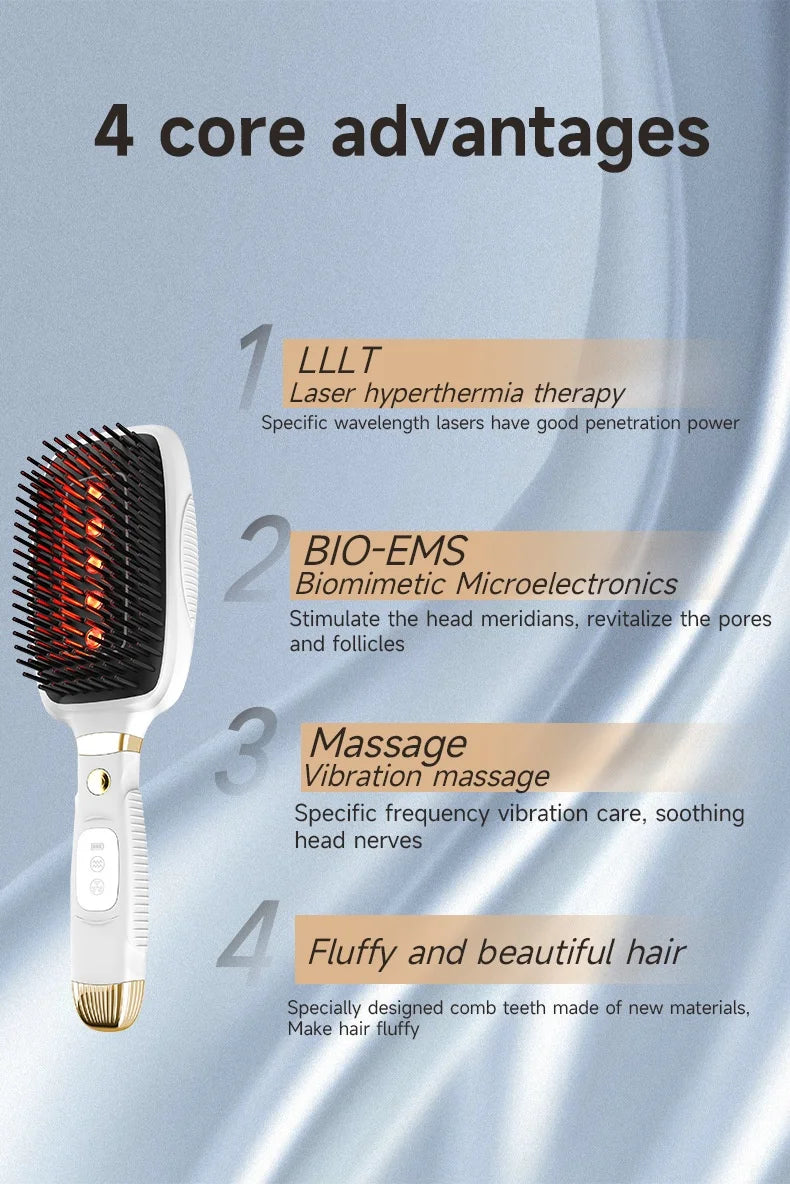 1-Year Household Car Microcurrent Electric Massage Hair Comb Cross-Border Spot Pure English LED USB Vibrating Hair Straightener