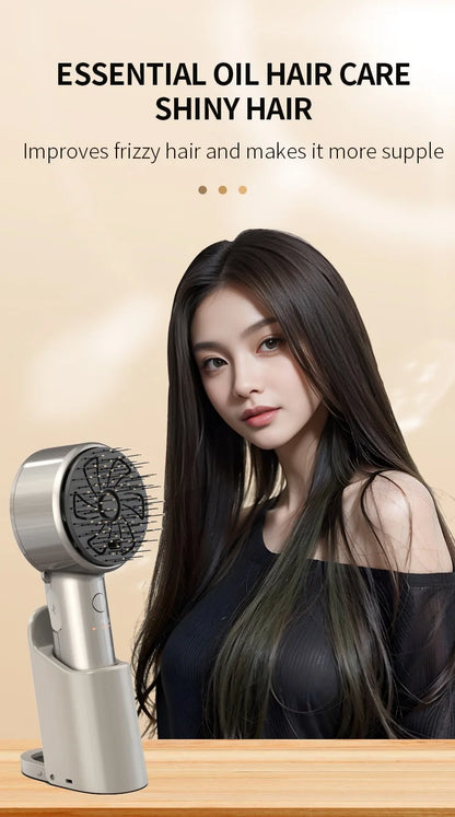 1-Year Household Car Microcurrent Electric Massage Hair Comb Cross-Border Spot Pure English LED USB Vibrating Hair Straightener