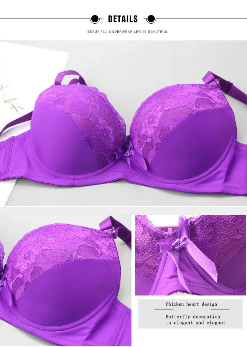 2025 New Sexy Bras Set Embroidered Lace Push Up 2 Piece Underwear For Women Plus Size White Black Beige Blue Red Purple Lingerie