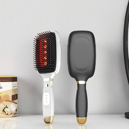 1-Year Household Car Microcurrent Electric Massage Hair Comb Cross-Border Spot Pure English LED USB Vibrating Hair Straightener